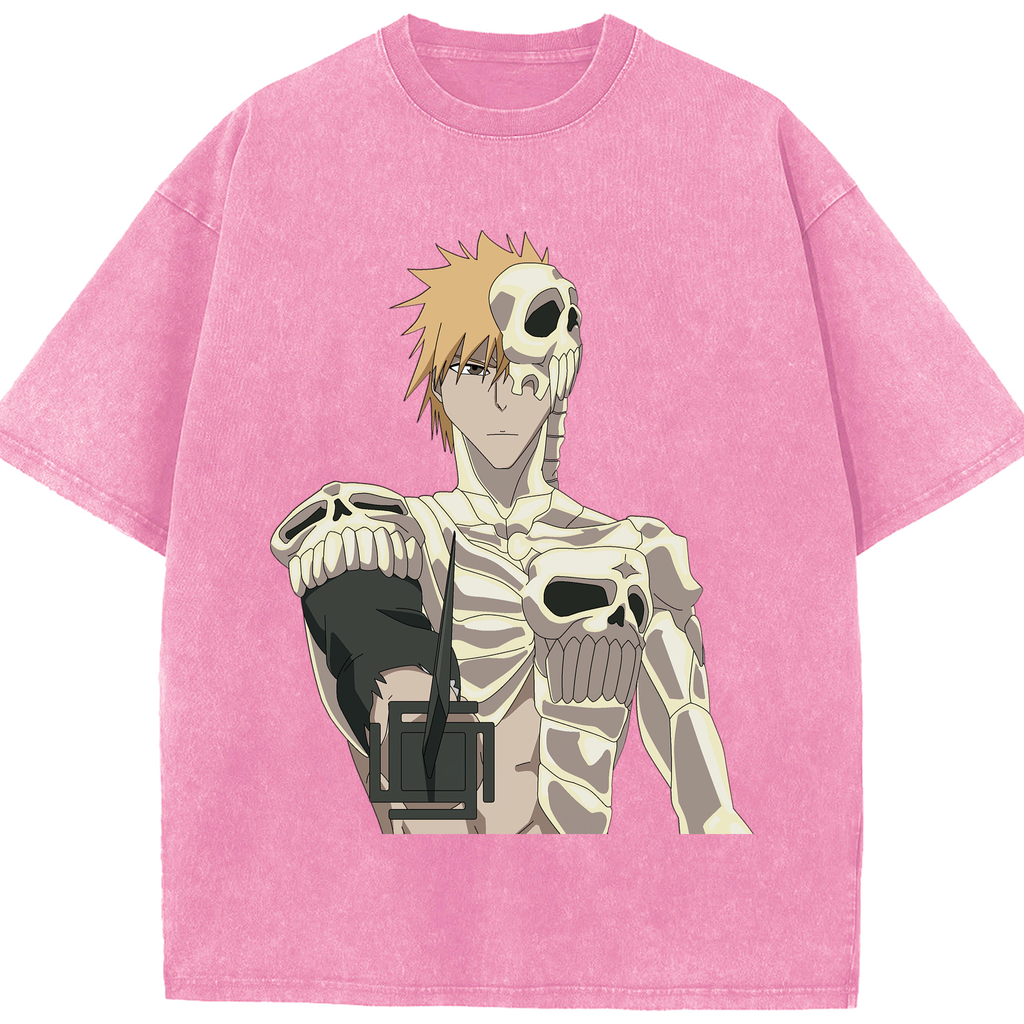（画像用） ブリーチ 黒崎一護（くろさき いちご）BLEACH Kurosaki Ichigo 綿100% ヴィンテージ風 半袖Tシャツ（フロントプリント）